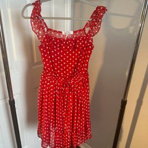Asian Style Dress - Size EU - L - Polka Dot Red
